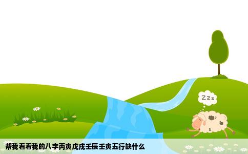 帮我看看我的八字丙寅戊戌壬辰壬寅五行缺什么