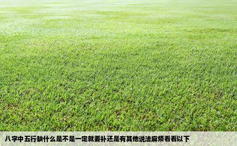 八字中五行缺什么是不是一定就要补还是有其他说法麻烦看看以下