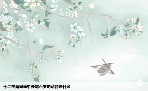 十二生肖里面中长命百岁的动物是什么