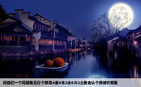 问你们一个问题我五行个数是4金0木2水0火2土我去认个师傅它帮我