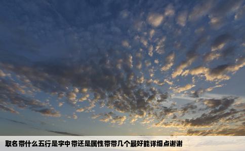 取名带什么五行是字中带还是属性带带几个最好能详细点谢谢