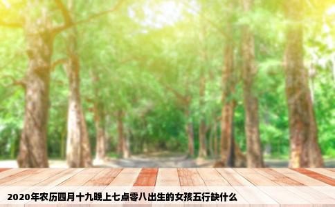2020年农历四月十九晚上七点零八出生的女孩五行缺什么