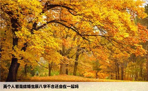 两个人若是结婚生辰八字不合还会在一起吗