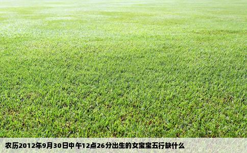 农历2012年9月30日中午12点26分出生的女宝宝五行缺什么