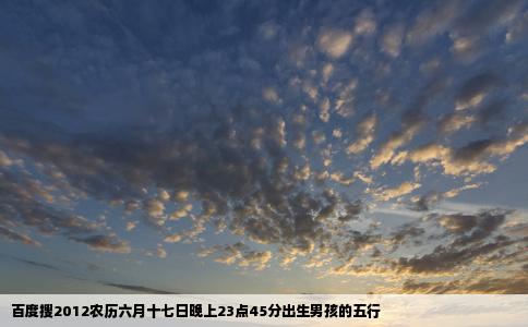 百度搜2012农历六月十七日晚上23点45分出生男孩的五行