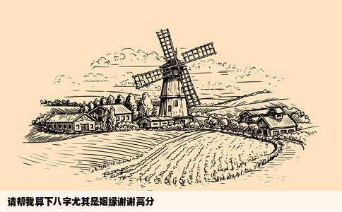 请帮我算下八字尤其是姻缘谢谢高分
