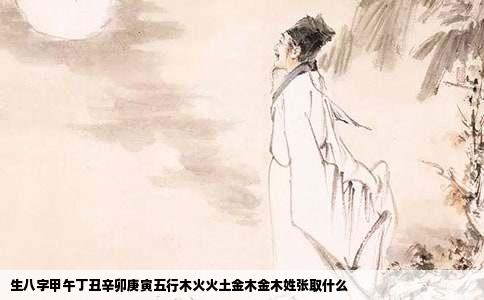 生八字甲午丁丑辛卯庚寅五行木火火土金木金木姓张取什么