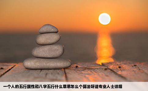 一个人的五行属性和八字五行什么意思怎么个算法呀请专业人士详细