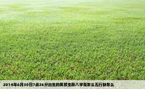 2014年6月30日7点26分出生的男孩生辰八字是怎么五行缺怎么