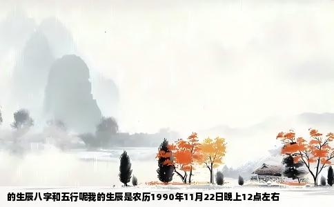 的生辰八字和五行呢我的生辰是农历1990年11月22日晚上12点左右