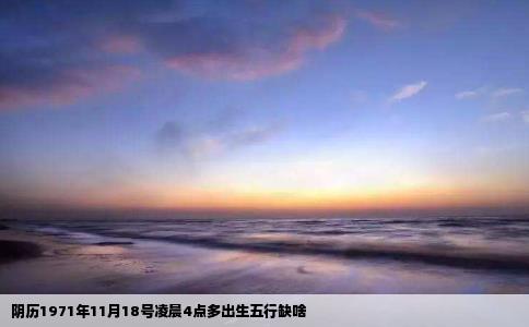 阴历1971年11月18号凌晨4点多出生五行缺啥