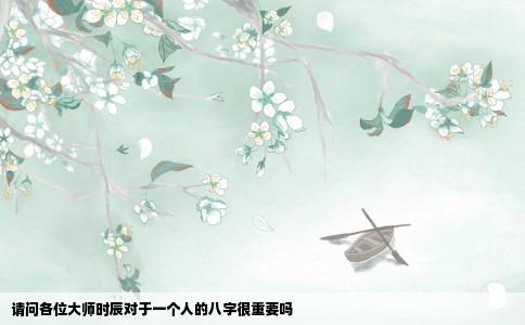 请问各位大师时辰对于一个人的八字很重要吗