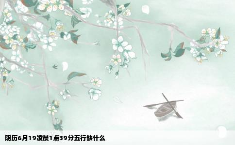 阴历6月19凌晨1点39分五行缺什么