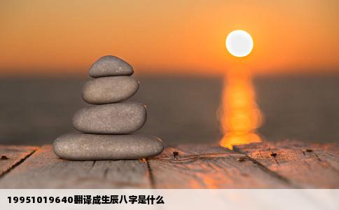 19951019640翻译成生辰八字是什么