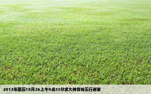 2013年阴历10月26上午9点33分求大神告知五行谢谢