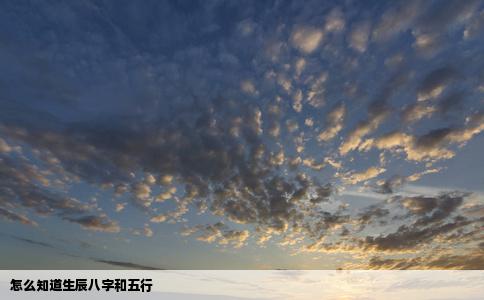 怎么知道生辰八字和五行
