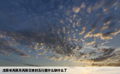 戊辰年丙辰月丙辰日寅时五行属什么缺什么了