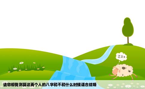 请您帮我测算这两个人的八字和不和什么时候适合结婚