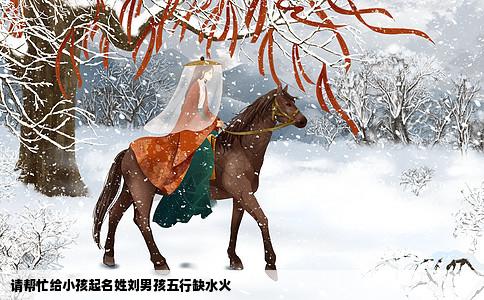 请帮忙给小孩起名姓刘男孩五行缺水火