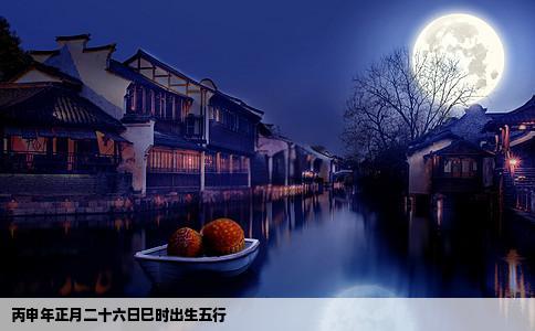 丙申年正月二十六日巳时出生五行