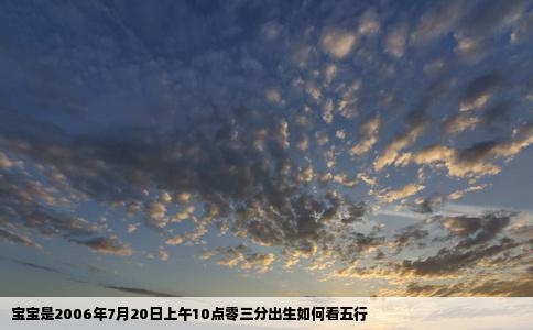 宝宝是2006年7月20日上午10点零三分出生如何看五行