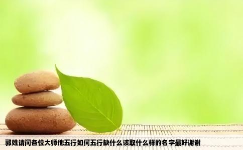 郭姓请问各位大师他五行如何五行缺什么该取什么样的名字最好谢谢