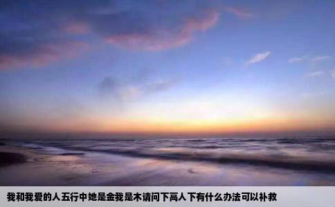 我和我爱的人五行中她是金我是木请问下高人下有什么办法可以补救