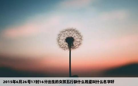 2015年6月26号17时16分出生的女孩五行缺什么姓梁叫什么名字好
