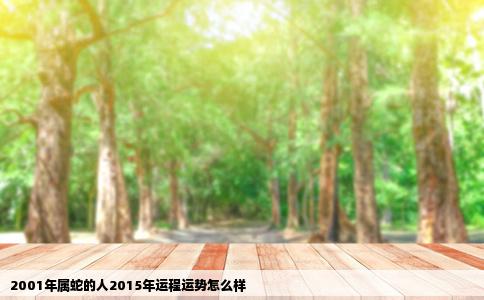 2001年属蛇的人2015年运程运势怎么样