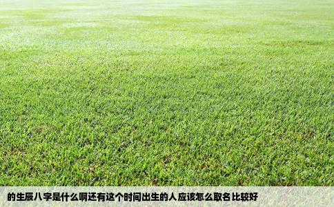 的生辰八字是什么啊还有这个时间出生的人应该怎么取名比较好