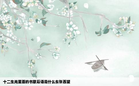 十二生肖里面的书歇后语是什么东张西望