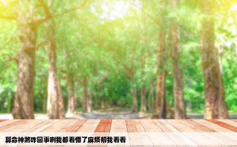 算命神煞咋回事咧我都看懵了麻烦帮我看看