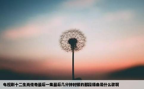 电视剧十二生肖传奇最后一集最后几分钟时候的那段插曲是什么歌啊
