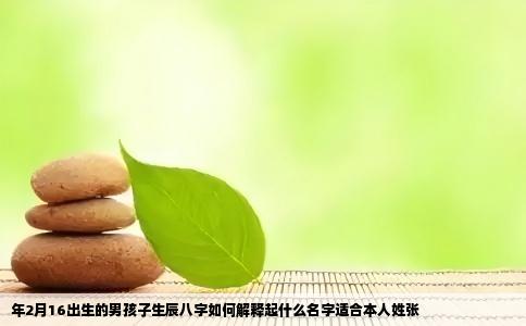 年2月16出生的男孩子生辰八字如何解释起什么名字适合本人姓张