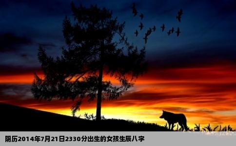 阴历2014年7月21日2330分出生的女孩生辰八字