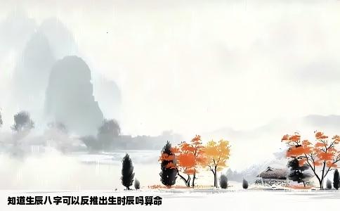 知道生辰八字可以反推出生时辰吗算命