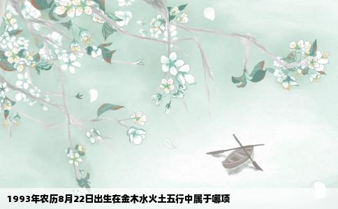 1993年农历8月22日出生在金木水火土五行中属于哪项