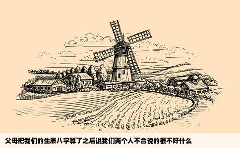 父母把我们的生辰八字算了之后说我们两个人不合说的很不好什么