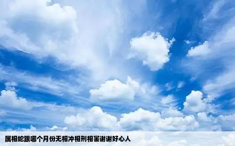 属相蛇跟哪个月份无相冲相刑相害谢谢好心人