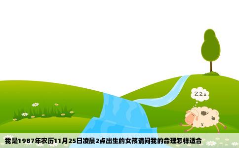 我是1987年农历11月25日凌晨2点出生的女孩请问我的命理怎样适合