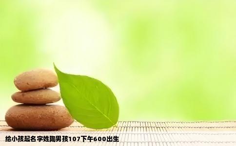 给小孩起名字姓陶男孩107下午600出生