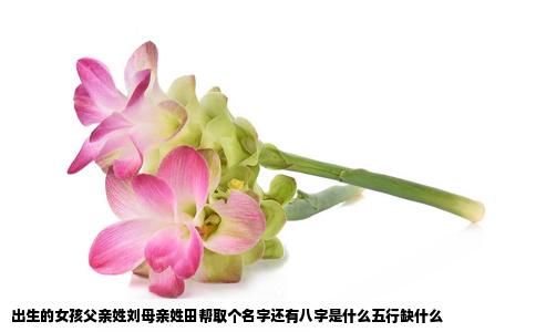 出生的女孩父亲姓刘母亲姓田帮取个名字还有八字是什么五行缺什么