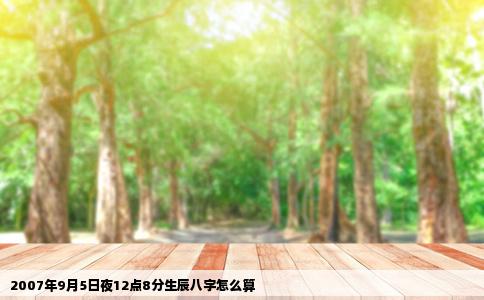 2007年9月5日夜12点8分生辰八字怎么算