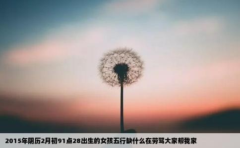 2015年阴历2月初91点28出生的女孩五行缺什么在劳驾大家帮我家
