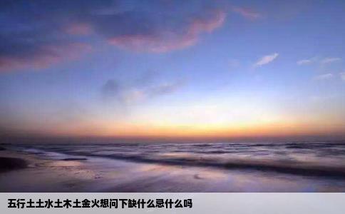五行土土水土木土金火想问下缺什么忌什么吗