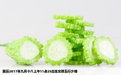阴历2017年九月十八上午11点25出生女孩五行少啥