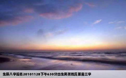 生辰八字起名20101128下午630分出生男孩姓氏董需三字
