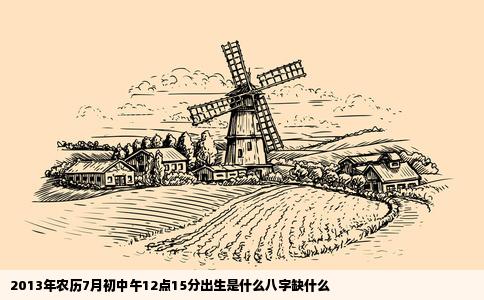 2013年农历7月初中午12点15分出生是什么八字缺什么