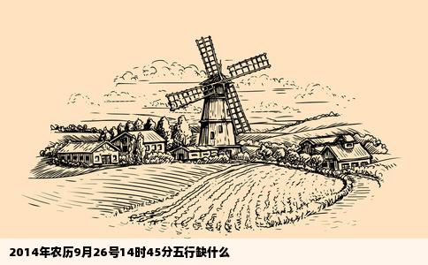 2014年农历9月26号14时45分五行缺什么