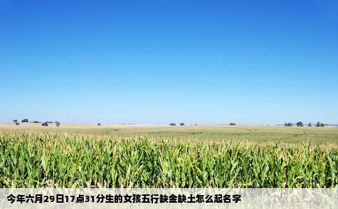 今年六月29日17点31分生的女孩五行缺金缺土怎么起名字